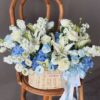 Pure Blue & White Flower Basket